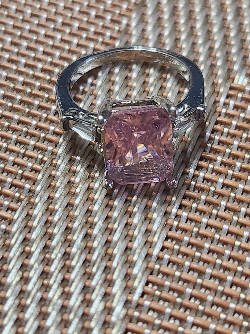 Pink Cushion-Cut Solitaire Ring